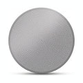 53.5mm stainless steel espresso puck screen on a white background